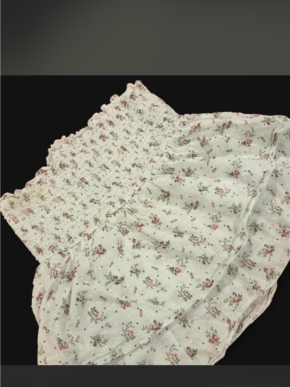 wild fable Cream Mini Skirt with Pink Floral Print